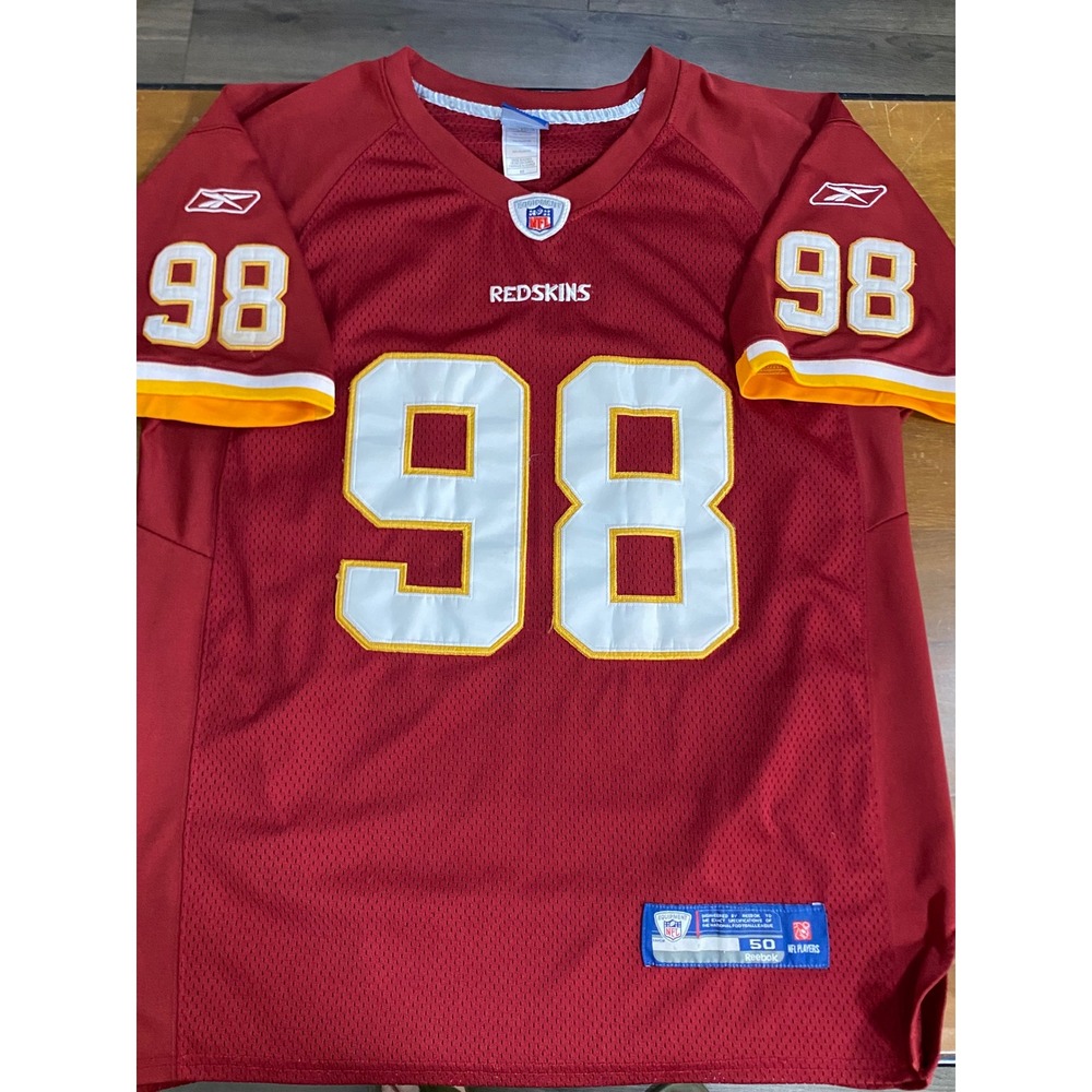 Reebok Football Jersey Mens 50 Burgundy Excellent Orakpo 98 Stitched NFL Mesh